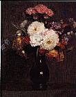 Dahlias, Queens Daisies, Roses and Corn Flowers by Henri Fantin-Latour